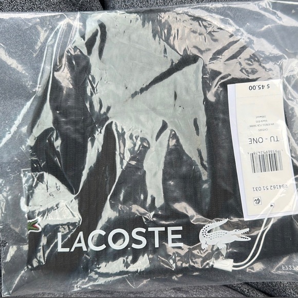 Lacoste Beanie Skully Black ribbed Wool Brand New $45 Retail - Picture 6 of 7